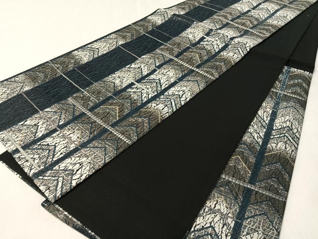 平和屋着物●六通柄袋帯　吉祥間道　金銀糸　正絹　逸品　CABM3023vp
