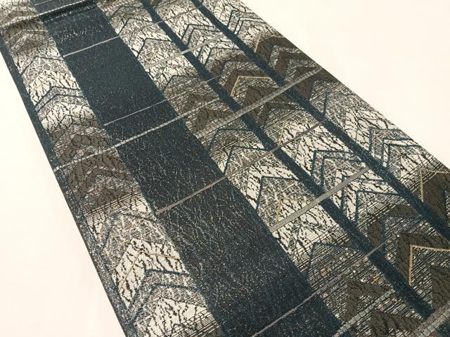 平和屋着物●六通柄袋帯　吉祥間道　金銀糸　正絹　逸品　CABM3023vp