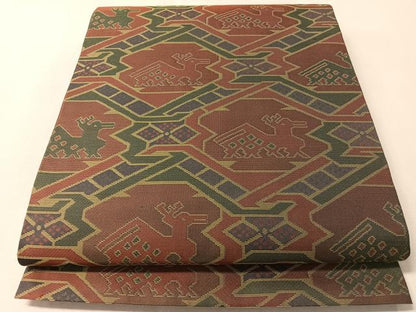 平和屋着物●六通柄　本袋帯　名物裂類錦文　正絹　逸品　CABM3025vp