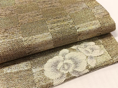 平和屋着物▽美空ひばり　両面　六通柄袋帯　スリーシーズン　春夏秋　雪輪重ね　金銀糸　正絹　逸品　未使用　CABM3028vp