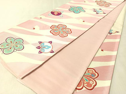 平和屋着物●六通柄袋帯　唐織　舞花文　正絹　逸品　CABM3029vp