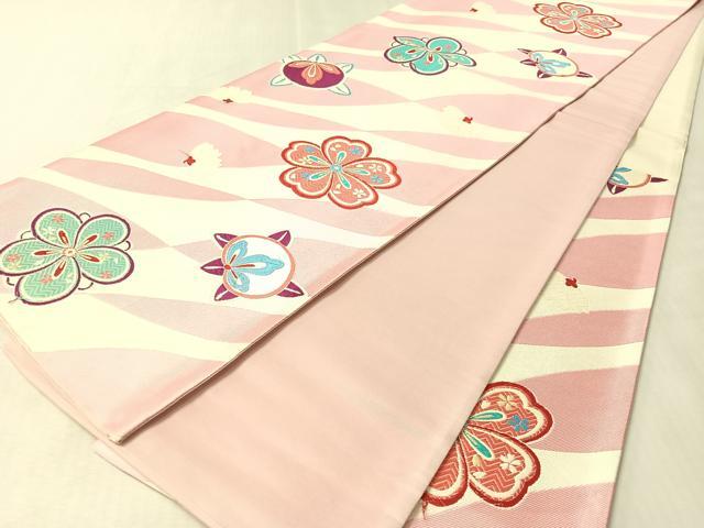 平和屋着物●六通柄袋帯　唐織　舞花文　正絹　逸品　CABM3029vp