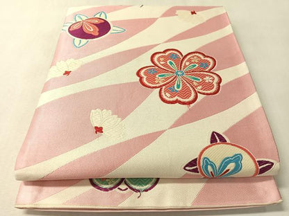 平和屋着物●六通柄袋帯　唐織　舞花文　正絹　逸品　CABM3029vp