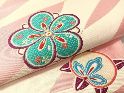 平和屋着物●六通柄袋帯　唐織　舞花文　正絹　逸品　CABM3029vp