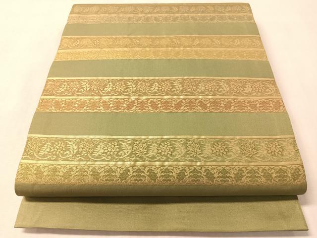 平和屋着物●六通柄袋帯　嵯峨野間道　金糸　正絹　逸品　CABM3031vp