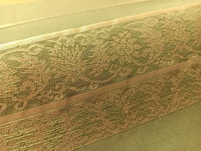 平和屋着物●六通柄袋帯　嵯峨野間道　金糸　正絹　逸品　CABM3031vp
