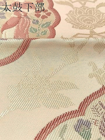 平和屋着物●六通柄　本袋帯　人物文　金糸　正絹　逸品　未使用　CABM3032vp