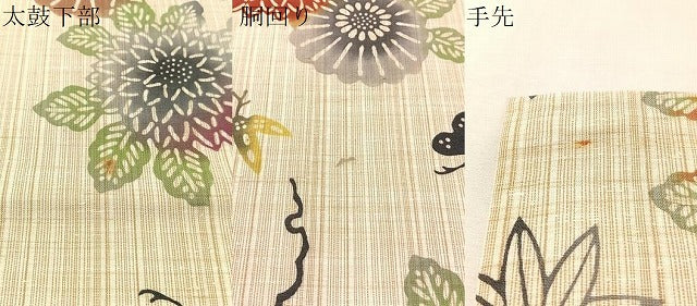 平和屋着物●全通柄　京袋帯　型染め　三勝謹製　三勝染　雪輪花文　綿　逸品　CABM3034vp
