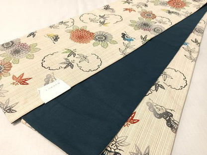 平和屋着物●全通柄　京袋帯　型染め　三勝謹製　三勝染　雪輪花文　綿　逸品　CABM3034vp