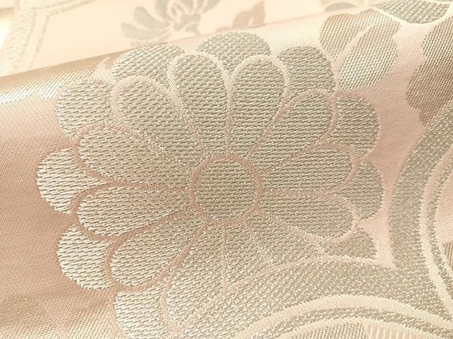 平和屋着物●西陣　川島織物　六通柄　本袋帯　市松菊文　銀糸　正絹　逸品　CABM3035vp