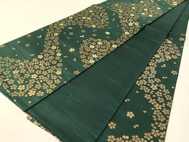 平和屋着物●六通柄袋帯　五木ひろし　舞桜　金糸　正絹　逸品　CABM3037vp