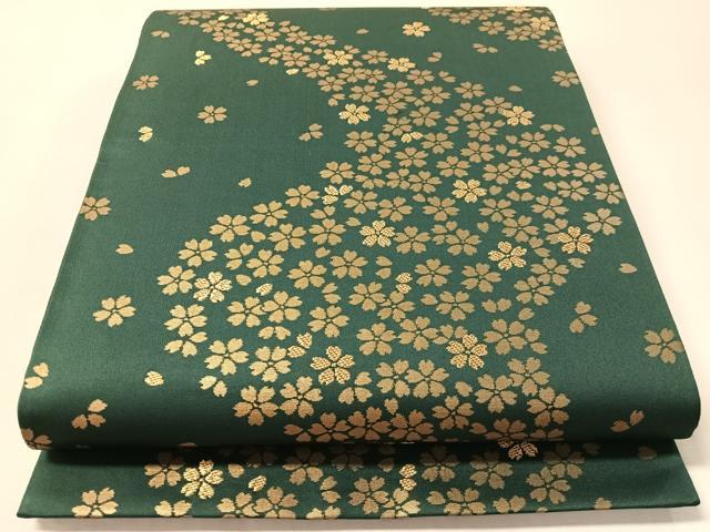 平和屋着物●六通柄袋帯　五木ひろし　舞桜　金糸　正絹　逸品　CABM3037vp