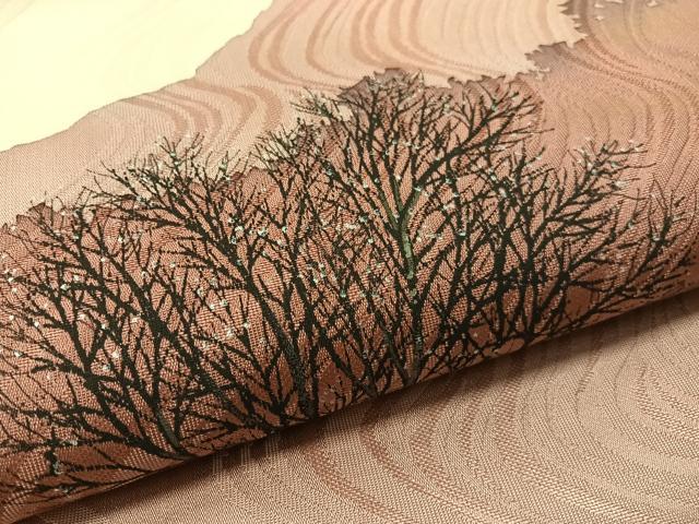 平和屋着物●本加賀友禅作家　石田巳代治　太鼓柄袋帯　手描き　草木文　銀彩　正絹　逸品　CABM3038vp