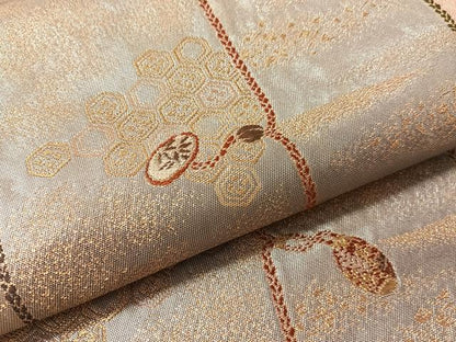 平和屋着物●西陣の名門　加納幸謹製　六通柄袋帯　唐織　漆紐蒔絵　金銀糸　正絹　逸品　未使用　CABM3039vp