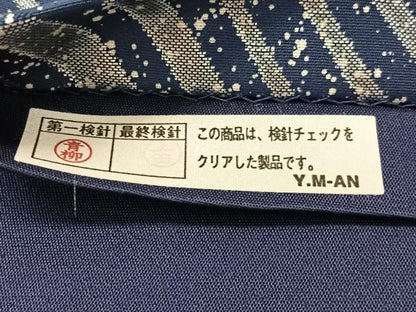 平和屋着物●藍染工房・こんや　全国阿波藍染染織作家協会会員　松本輝夫　全通柄袋帯　流線文　銀糸　正絹　逸品　CABM3040vp
