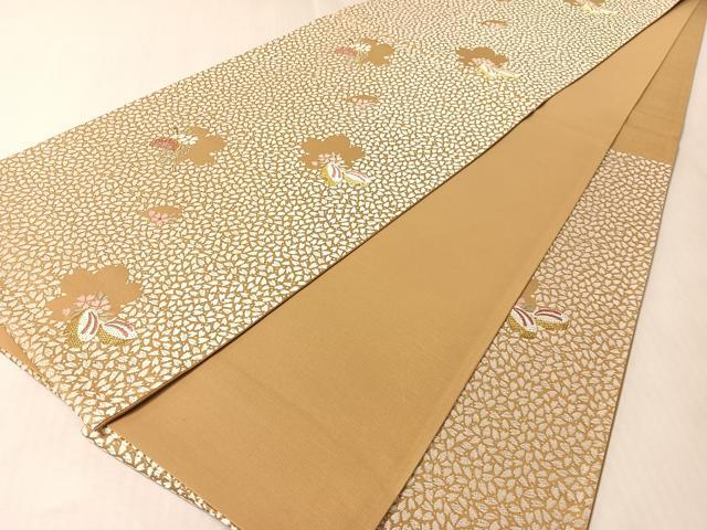平和屋着物●六通柄袋帯　唐織　木履下駄　櫛　舞桜　金糸　さが美扱い　正絹　逸品　CABM3041vp