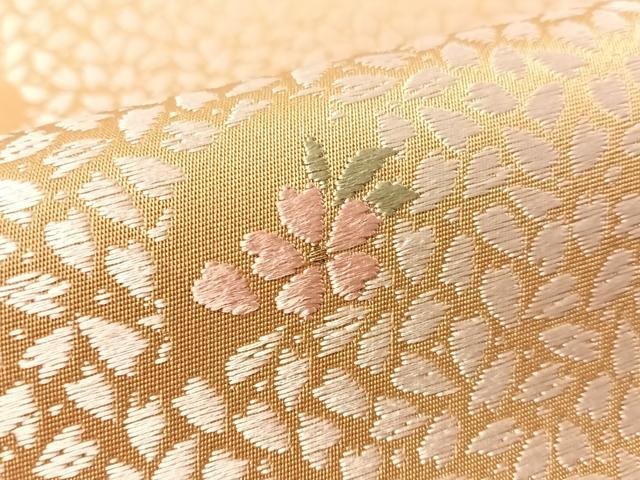 平和屋着物●六通柄袋帯　唐織　木履下駄　櫛　舞桜　金糸　さが美扱い　正絹　逸品　CABM3041vp