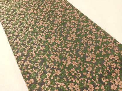 平和屋着物●西陣　織華佐竹謹製　両面　六通柄袋帯　唐織　舞桜　証紙付き　やまと誂製　正絹　逸品　CABM3044vp