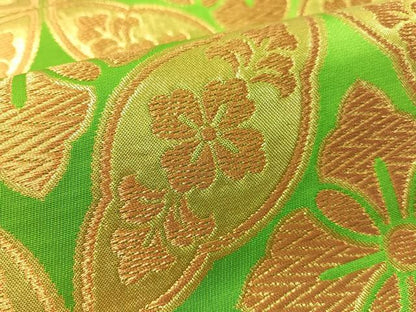 平和屋着物●西陣　川島織物　六通柄　本袋帯　七宝花文　金糸　正絹　逸品　CABM3048vp