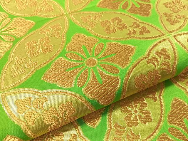 平和屋着物●西陣　川島織物　六通柄　本袋帯　七宝花文　金糸　正絹　逸品　CABM3048vp