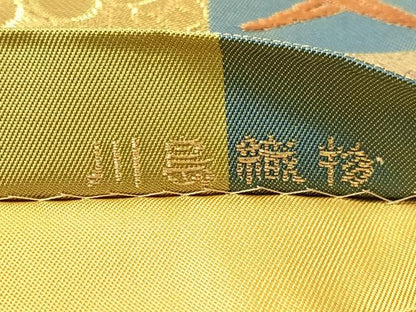 平和屋着物●西陣　川島織物　六通柄　本袋帯　唐織　市松吉祥花文　金糸　正絹　逸品　CABM3049vp