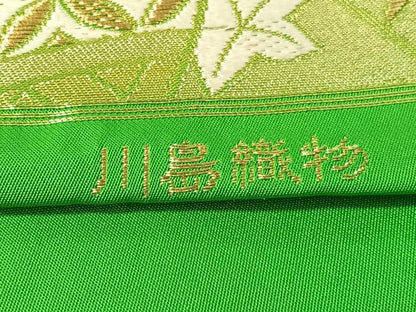平和屋着物●西陣　川島織物　六通柄　本袋帯　唐織　番傘花文　金銀糸　正絹　逸品　CABM3061vp