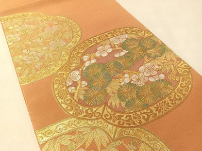 平和屋着物●西陣　川島織物　本金　六通柄　本袋帯　本極錦　正絹　逸品　CABM3062vp