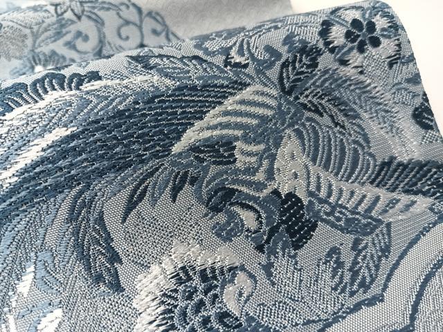 平和屋着物●西陣　六通柄袋帯　本藍　鏡取宝相華文　反端付き　さが美扱い　正絹　逸品　未使用　CABM3065vp
