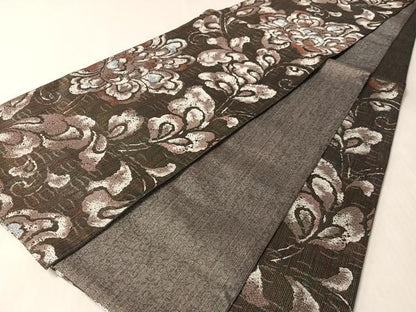 平和屋着物▽六通柄袋帯　スリーシーズン　春夏秋　更紗唐草文　金糸　正絹　逸品　未使用　CABM3066vp