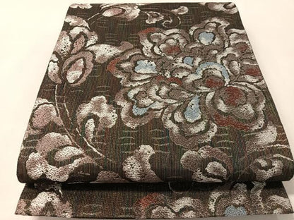 平和屋着物▽六通柄袋帯　スリーシーズン　春夏秋　更紗唐草文　金糸　正絹　逸品　未使用　CABM3066vp