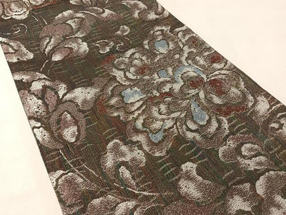 平和屋着物▽六通柄袋帯　スリーシーズン　春夏秋　更紗唐草文　金糸　正絹　逸品　未使用　CABM3066vp