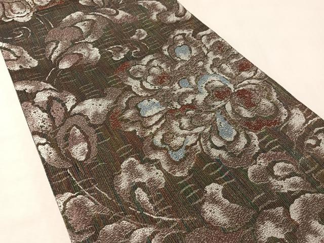 平和屋着物▽六通柄袋帯　スリーシーズン　春夏秋　更紗唐草文　金糸　正絹　逸品　未使用　CABM3066vp