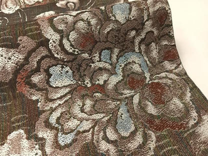 平和屋着物▽六通柄袋帯　スリーシーズン　春夏秋　更紗唐草文　金糸　正絹　逸品　未使用　CABM3066vp