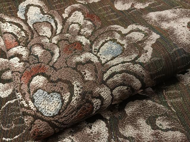 平和屋着物▽六通柄袋帯　スリーシーズン　春夏秋　更紗唐草文　金糸　正絹　逸品　未使用　CABM3066vp