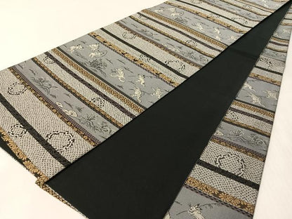 平和屋着物●全通柄袋帯　遊織紹巴　鳥獣戯画　三越扱い　正絹　逸品　CABM3068vp