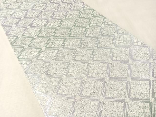 平和屋着物●六通柄袋帯　菱吉祥花文　ラメ糸　正絹　逸品　未使用　CABM3071vp
