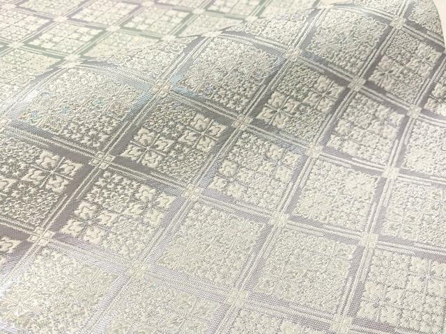 平和屋着物●六通柄袋帯　菱吉祥花文　ラメ糸　正絹　逸品　未使用　CABM3071vp