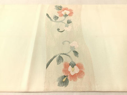 平和屋着物●太鼓柄袋帯　すくい織　切嵌人物文　金糸　正絹　逸品　CABM3075vp
