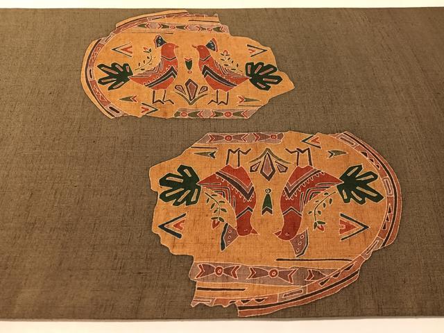 平和屋着物●太鼓柄袋帯　紬地　双鳥花文　正絹　逸品　CABM3088vp