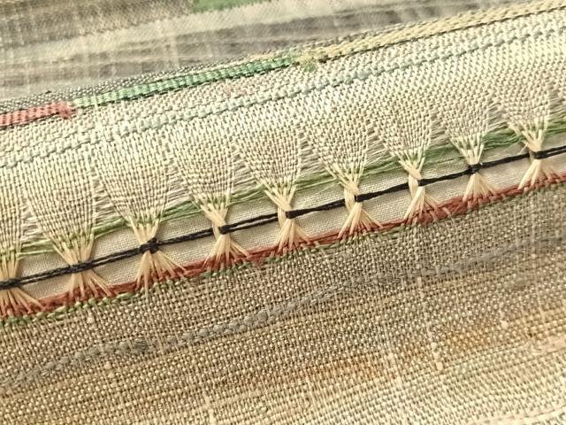 平和屋着物●太鼓柄袋帯　紬地　もじり織　横段文　正絹　逸品　CABM3095vp