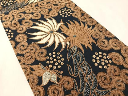 平和屋着物●両面　全通柄　京袋帯　バティック　花唐草文　綿　逸品　CABM3099vp