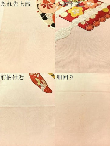 平和屋着物●爪掻き本綴れ　丸帯　総刺繍　駒刺繍　花鼓鳳凰文　金銀糸　正絹　逸品　CABM3105vp