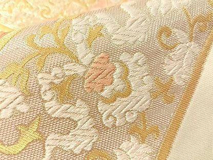 平和屋着物●西陣　川島織物　六通柄　本袋帯　唐織　有職菱文　金銀糸　共箱付き　正絹　逸品　CABM3117vp