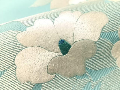 平和屋着物●中国三大刺繍　相良刺繍　総刺繍　塩瀬　九寸名古屋帯　草花文　正絹　逸品　CABM3157vp