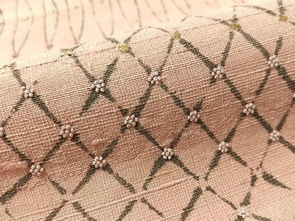 平和屋着物●中国三大刺繍　相良刺繍　全通柄　九寸名古屋帯　紬地　幾何学文様　金糸　正絹　逸品　CABM3175vp