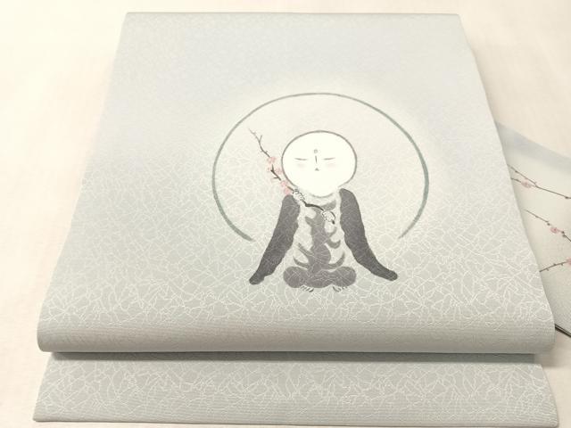 平和屋着物●九寸名古屋帯　作家物　手描き　地蔵　正絹　逸品　CABM3182vp