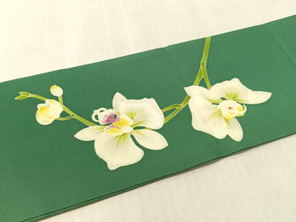 平和屋着物●塩瀬　本加賀友禅　瀬戸算　九寸名古屋帯　胡蝶蘭　正絹　逸品　CABM3197vp