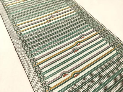 平和屋着物●本場筑前博多織　八寸名古屋帯　幾何学文様　正絹　逸品　CABM3199vp