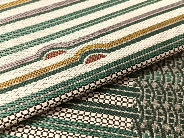 平和屋着物●本場筑前博多織　八寸名古屋帯　幾何学文様　正絹　逸品　CABM3199vp