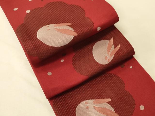 平和屋着物●半幅帯　兎/うさぎ　CABM3226ak
